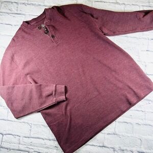Work n Sport Men's Thermal Henley Shirt Plum Purple Waffle Knit XLT Tall